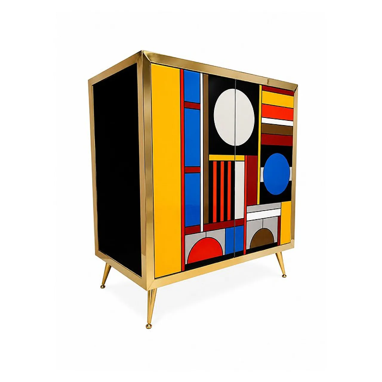 Sideboard with 2 glass doors, 1980s 3