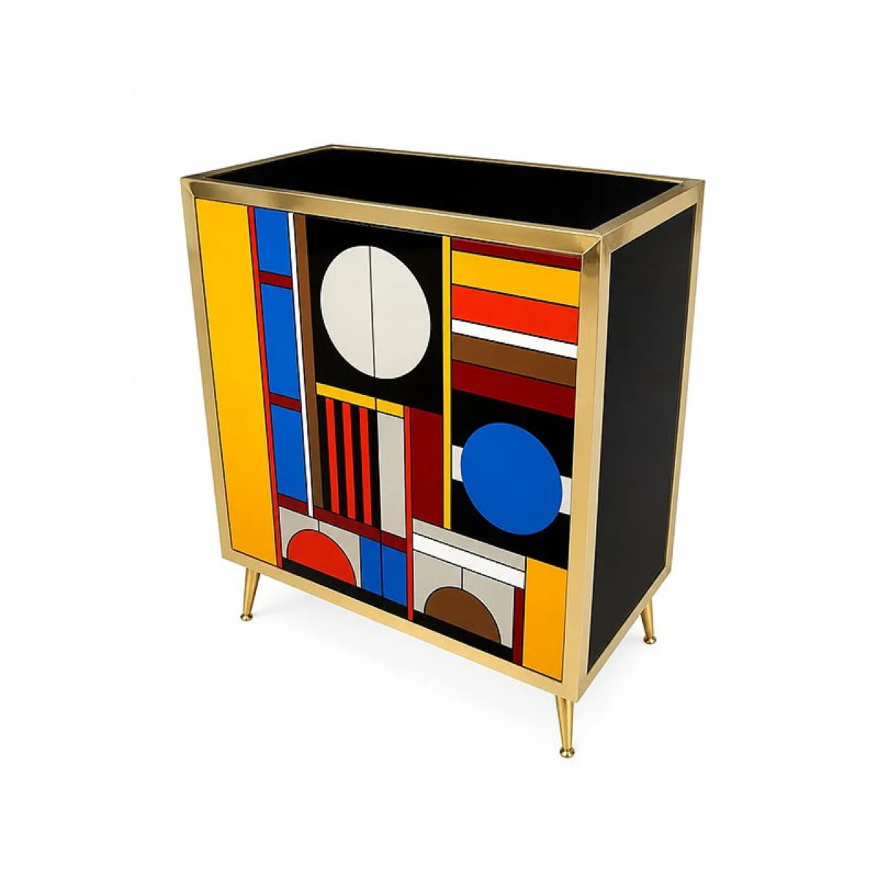 Sideboard with 2 glass doors, 1980s 4