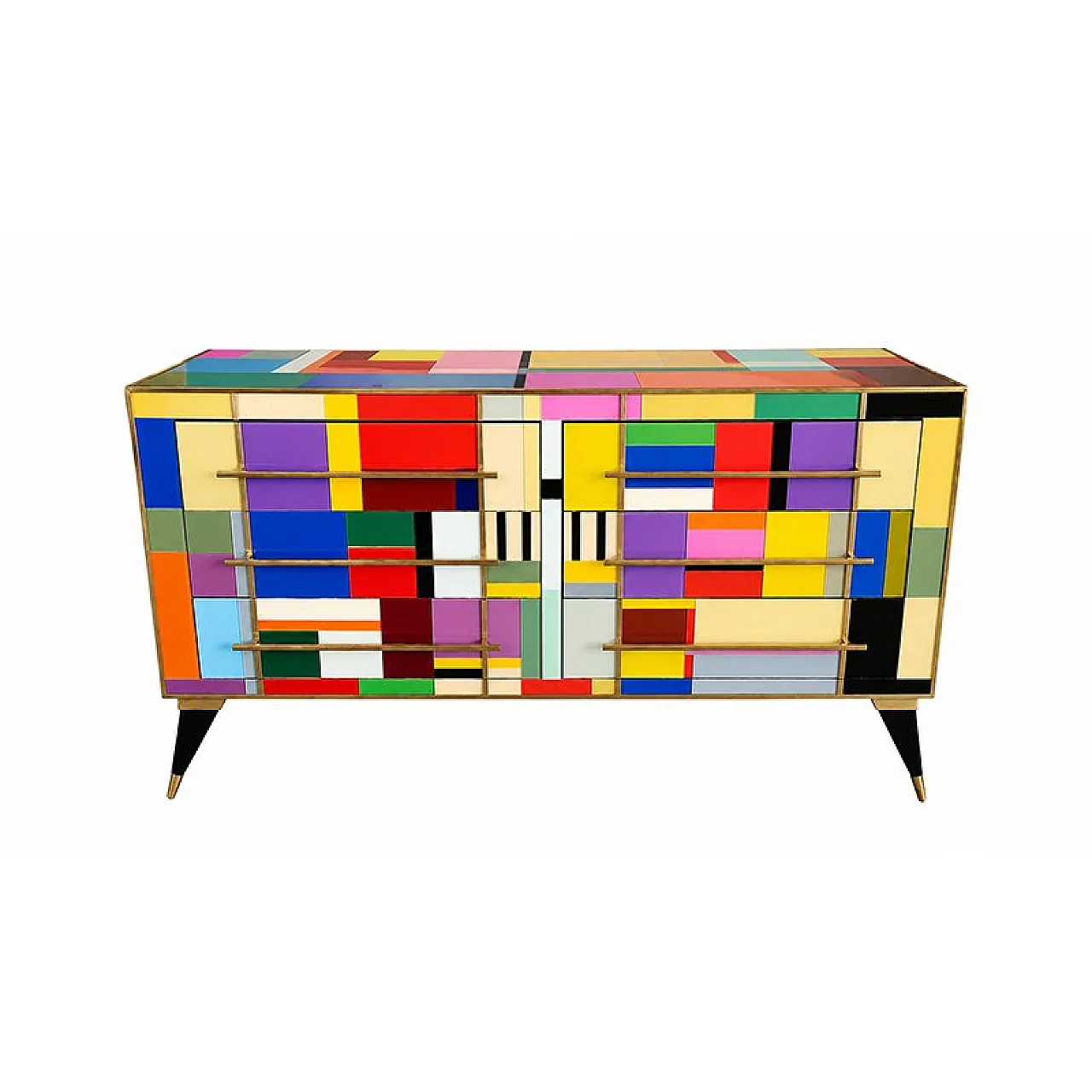Glass chest of drawers, 1980s 1