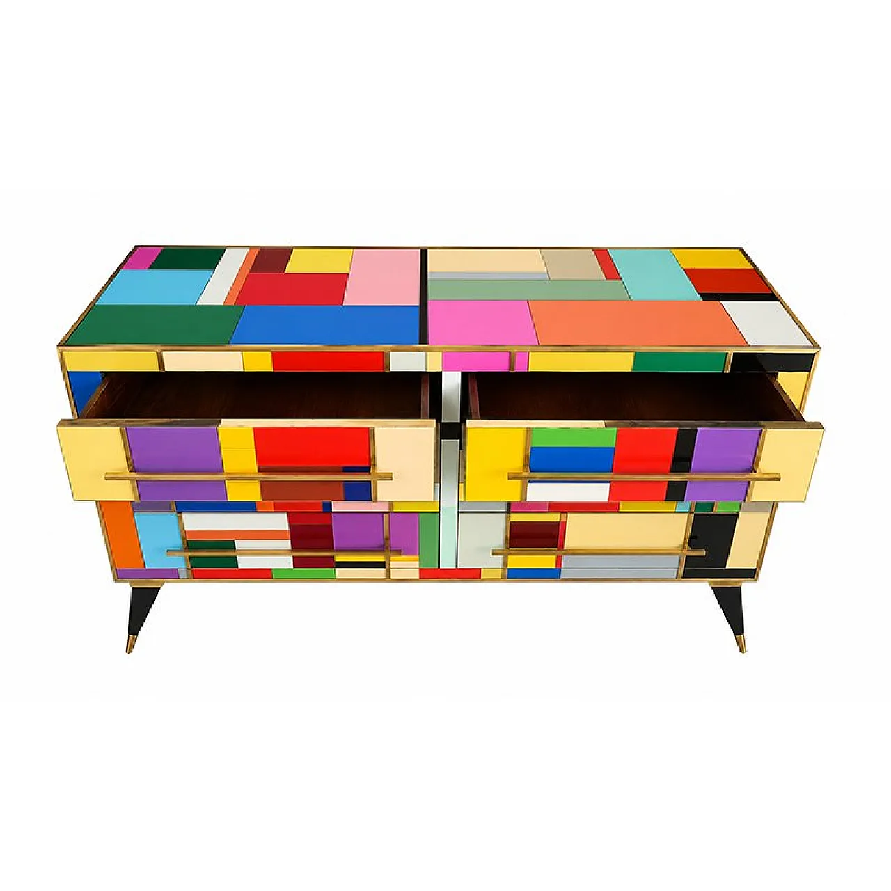 Glass chest of drawers, 1980s 4