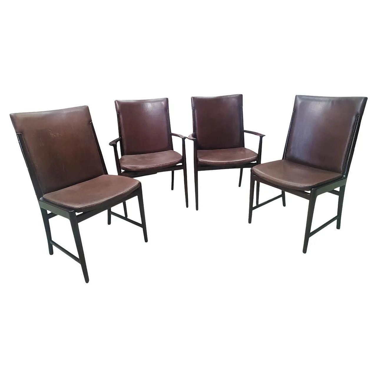 Set of 4 chairs by Kai Lyngfeldt Larsen for Soren Wiladsen, Denmark, 1960s 1