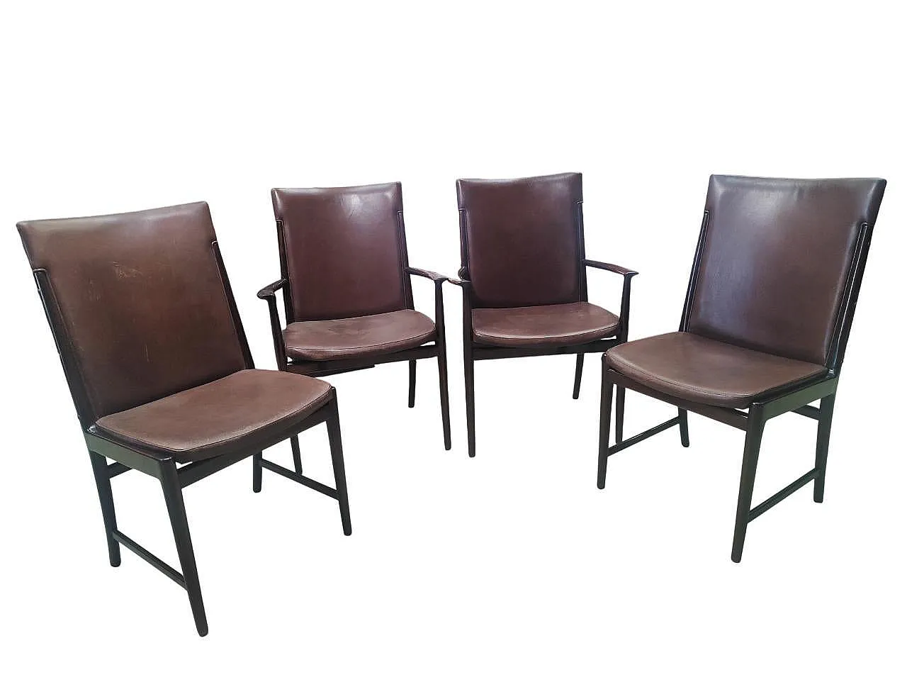Set of 4 chairs by Kai Lyngfeldt Larsen for Soren Wiladsen, Denmark, 1960s 3