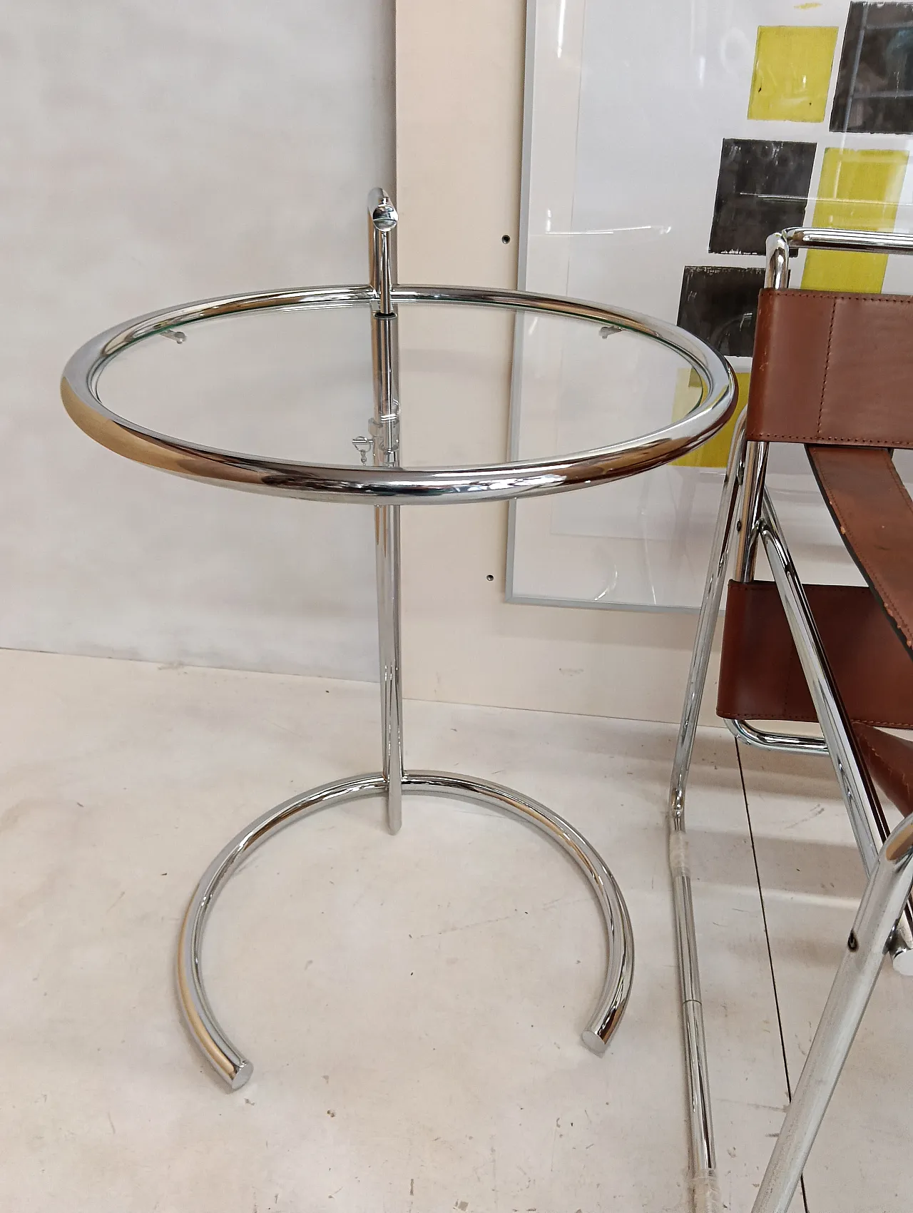 Poltrona Wassily 134 e tavolino 409 Eileen Gray di Alivar, anni '90 74