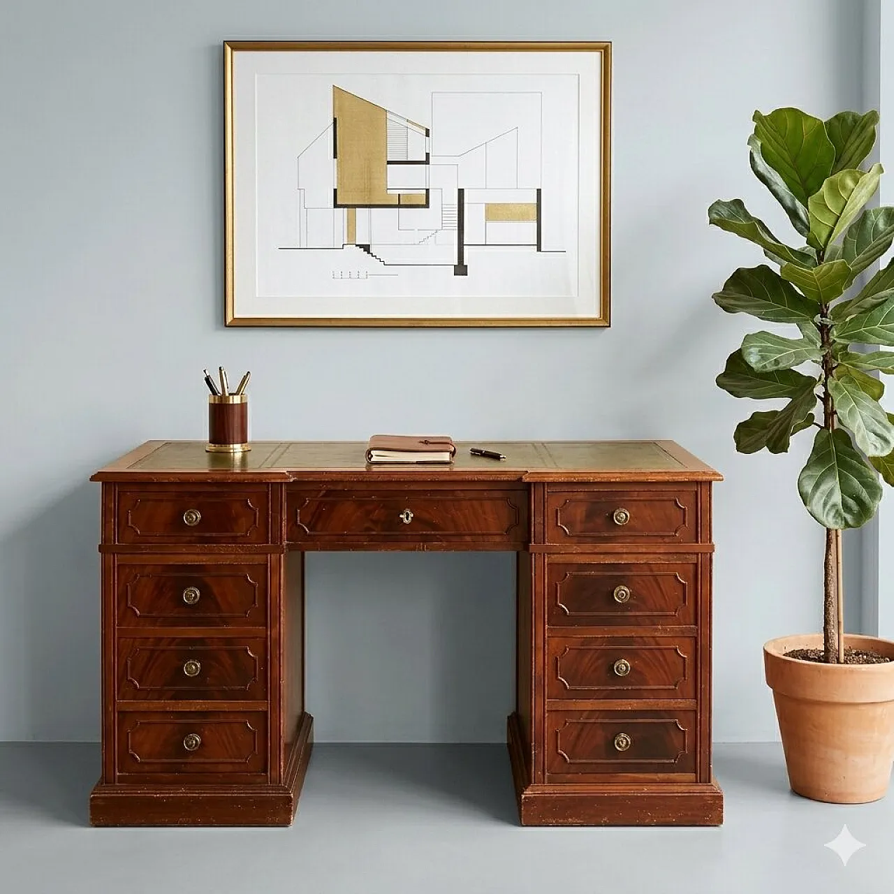 Mahogany desk, 20th century 2