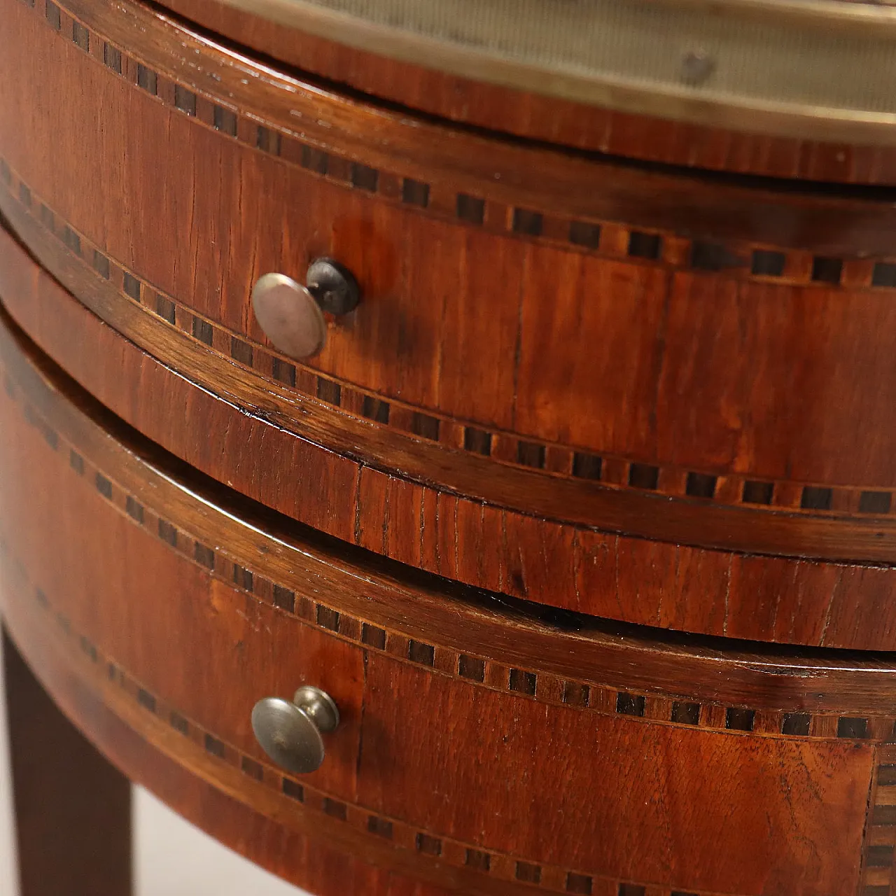 Circular bedside table in mahogany veneer, 19th century 7