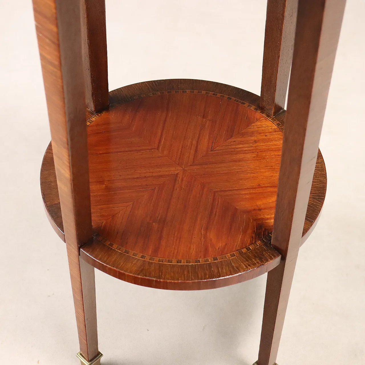 Circular bedside table in mahogany veneer, 19th century 8