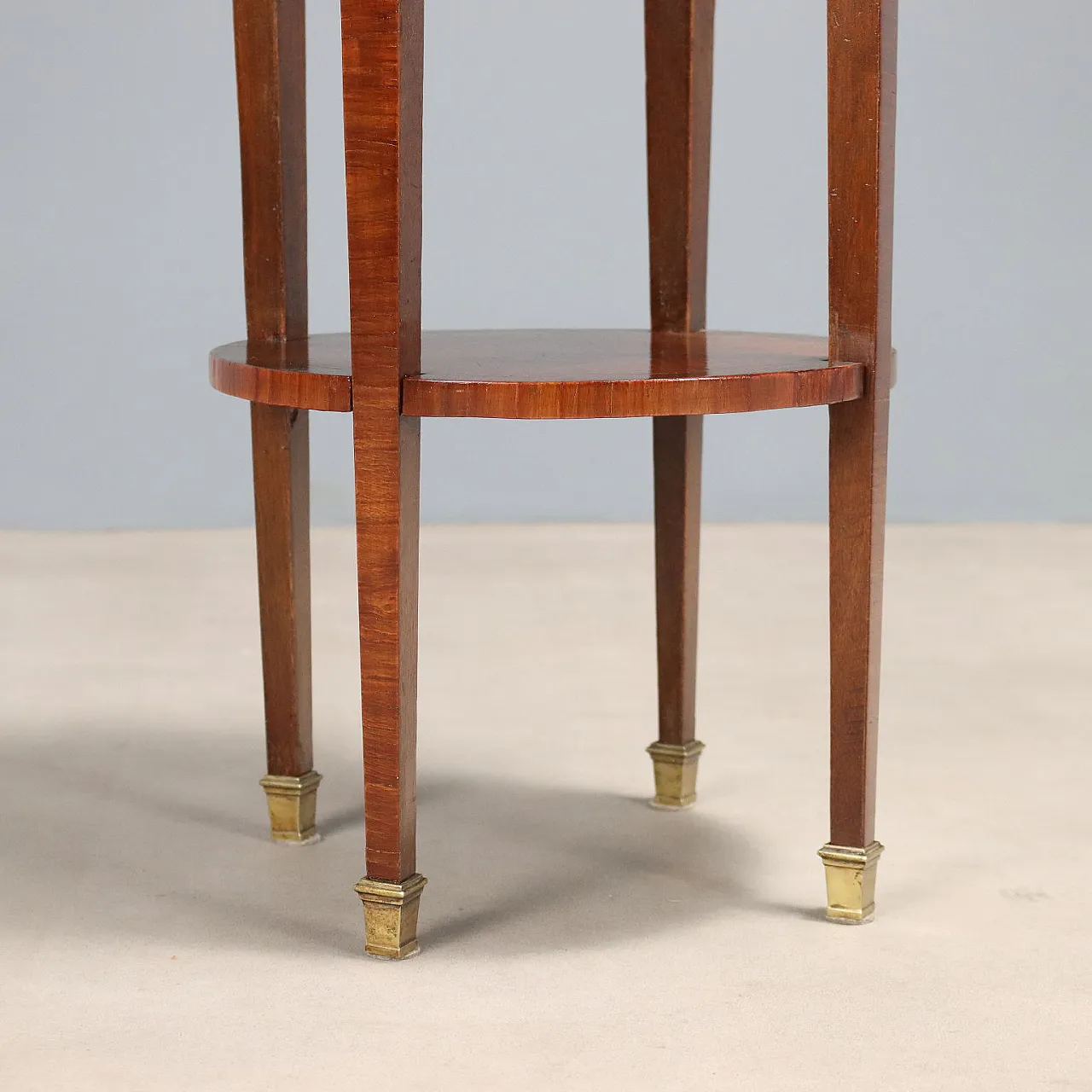 Circular bedside table in mahogany veneer, 19th century 9