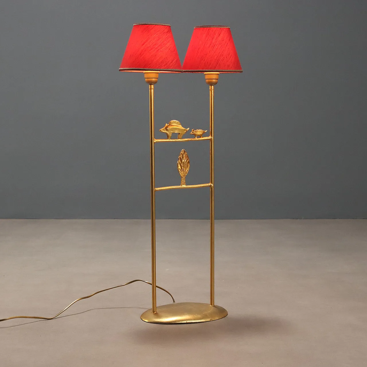 Sculpture lamp in gilded bronze, 20th century 1