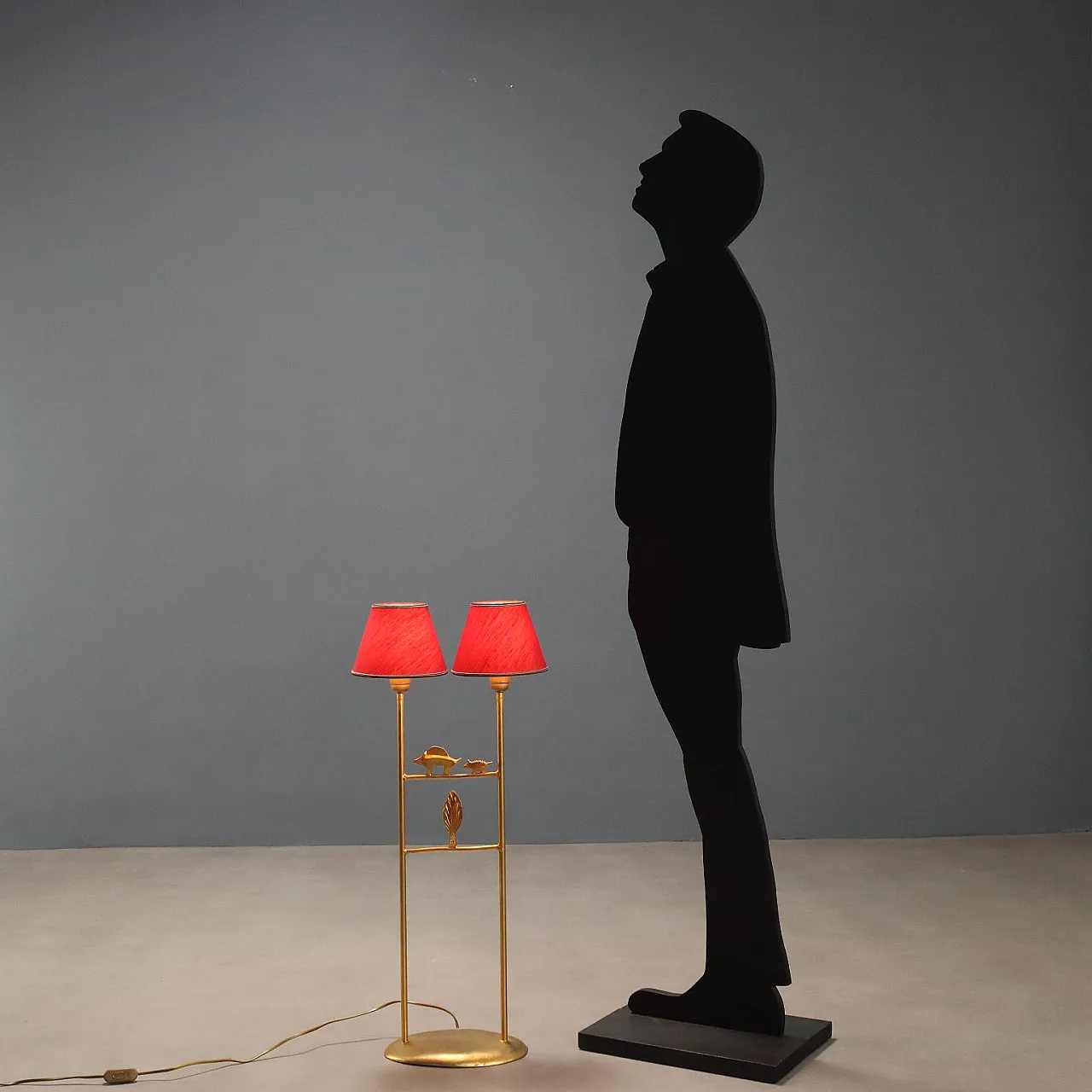 Sculpture lamp in gilded bronze, 20th century 3