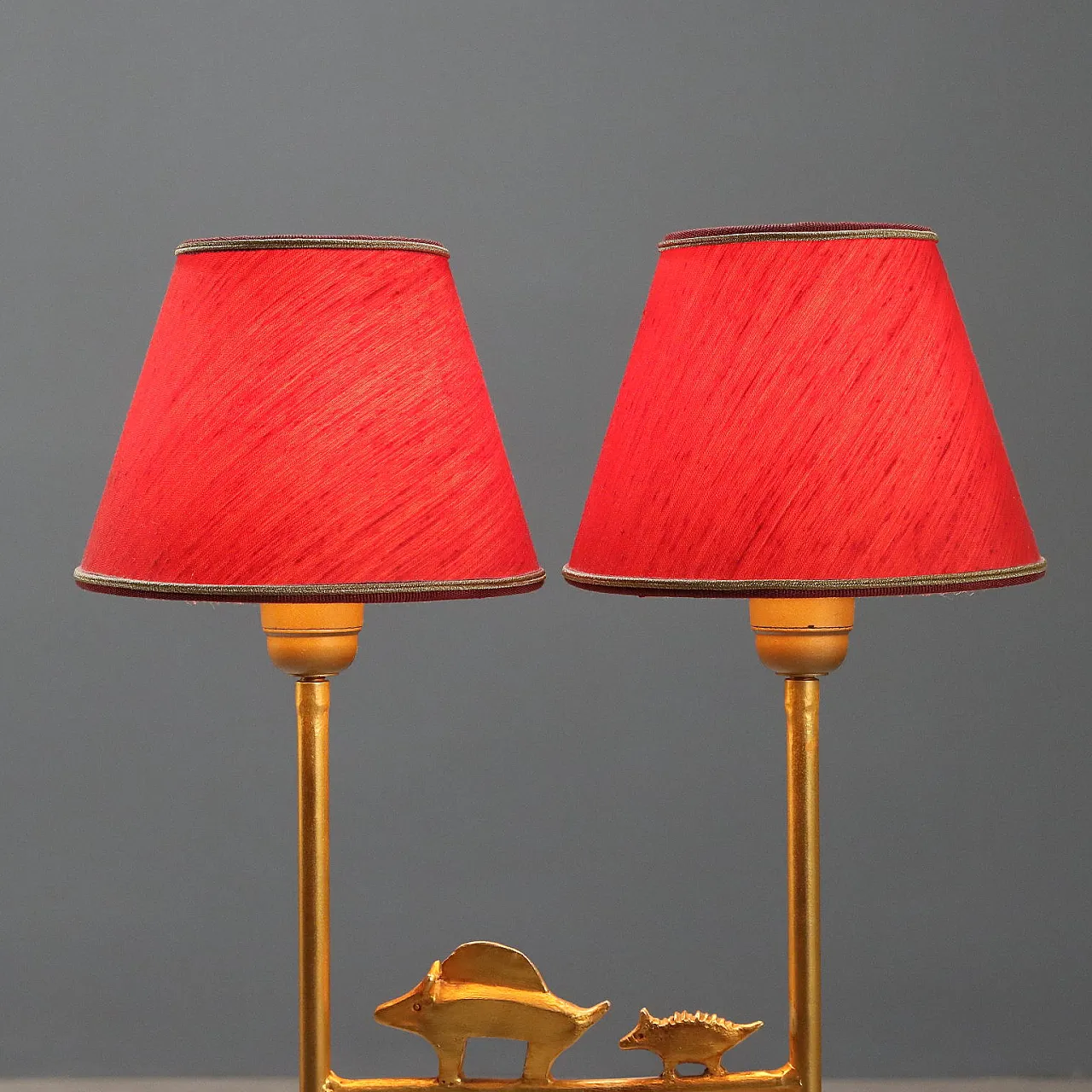 Sculpture lamp in gilded bronze, 20th century 4