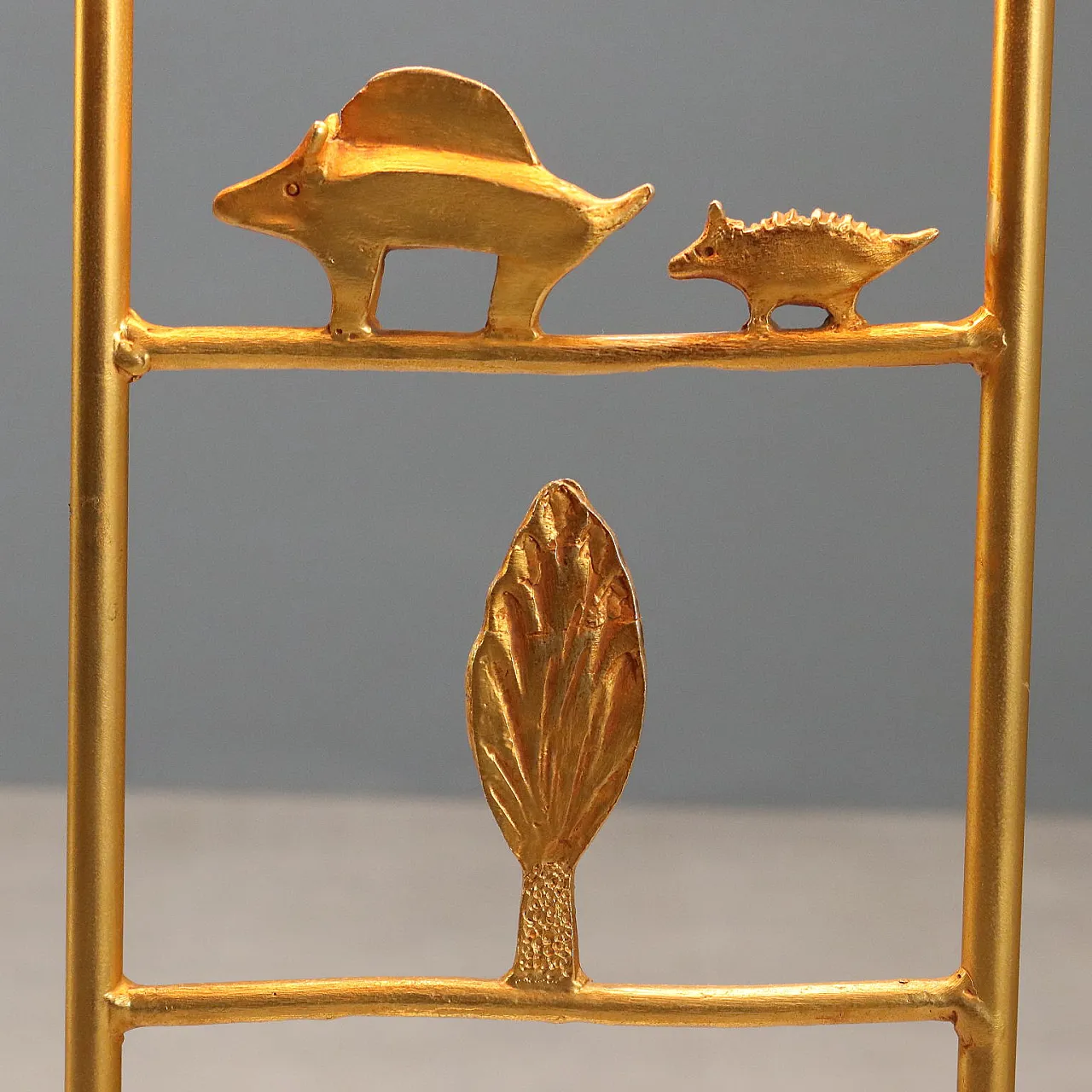 Sculpture lamp in gilded bronze, 20th century 5