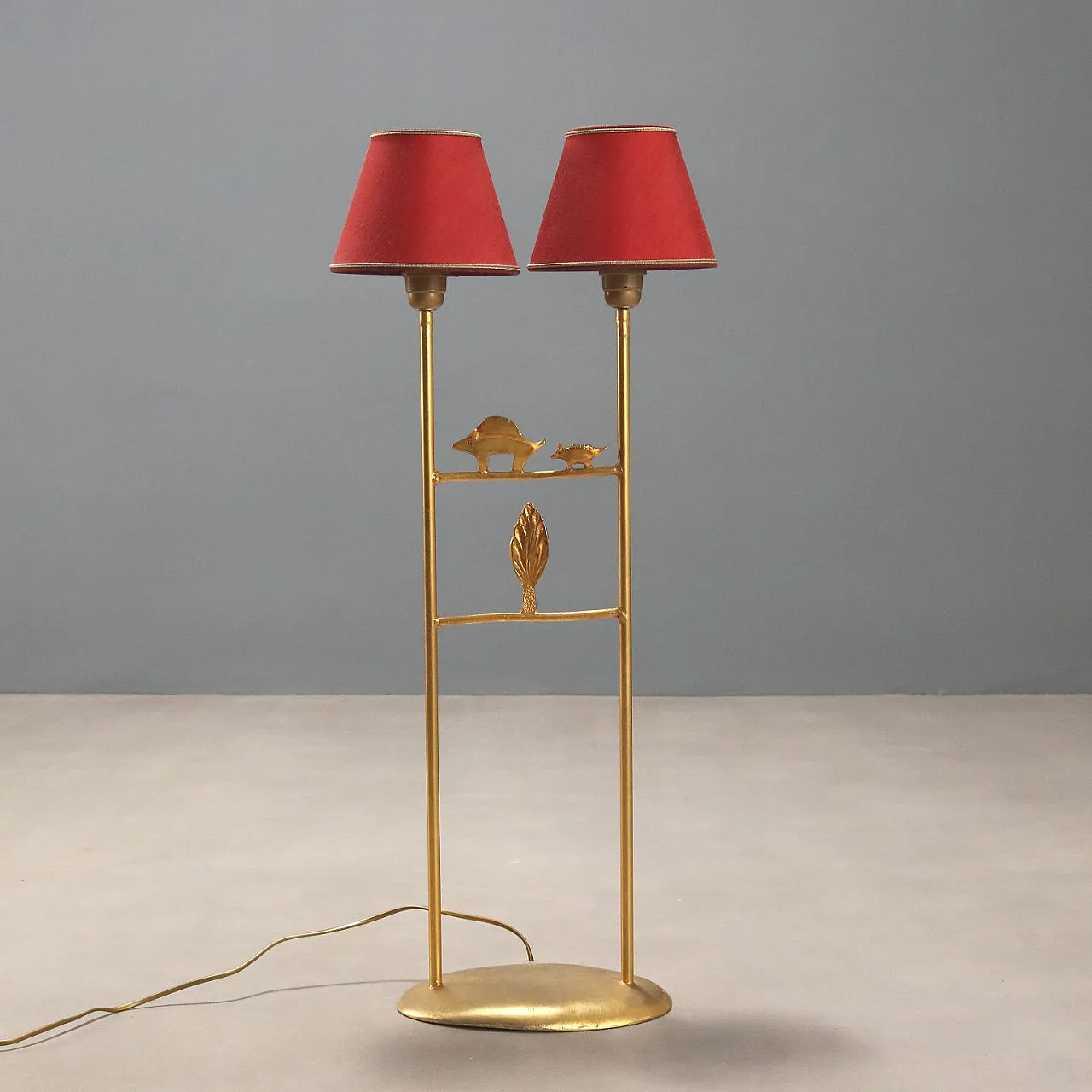 Sculpture lamp in gilded bronze, 20th century 6