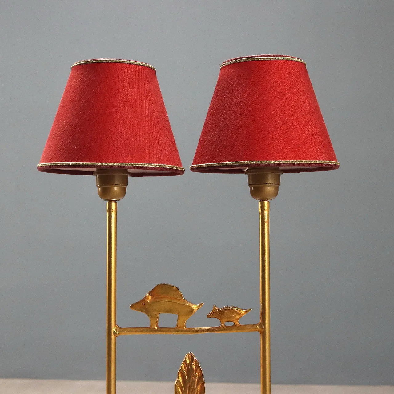 Sculpture lamp in gilded bronze, 20th century 7