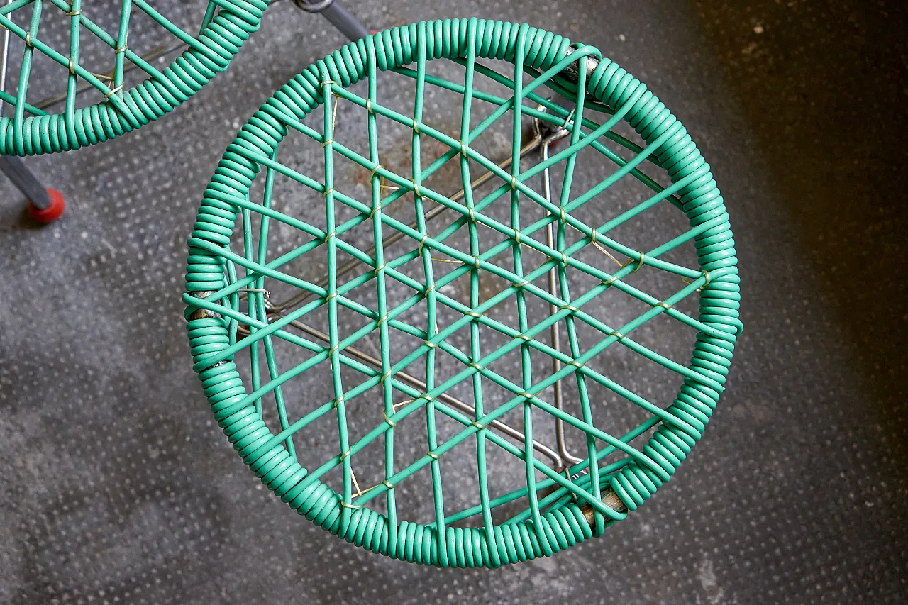 Pair of folding steel stools, 60s 10