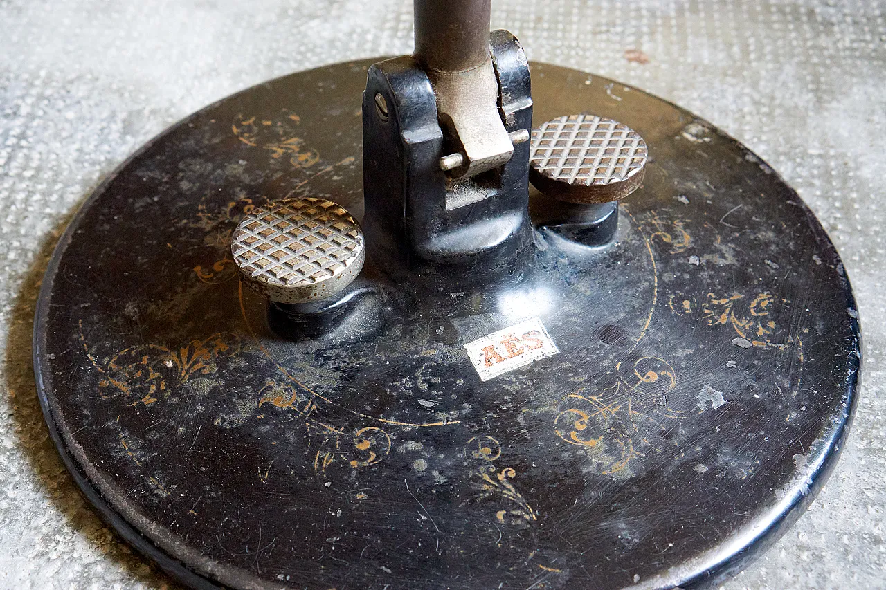 Stool in cast iron and wood, 1950s 3