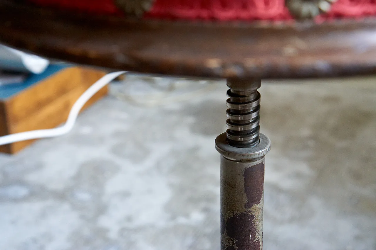 Stool in cast iron and wood, 1950s 6