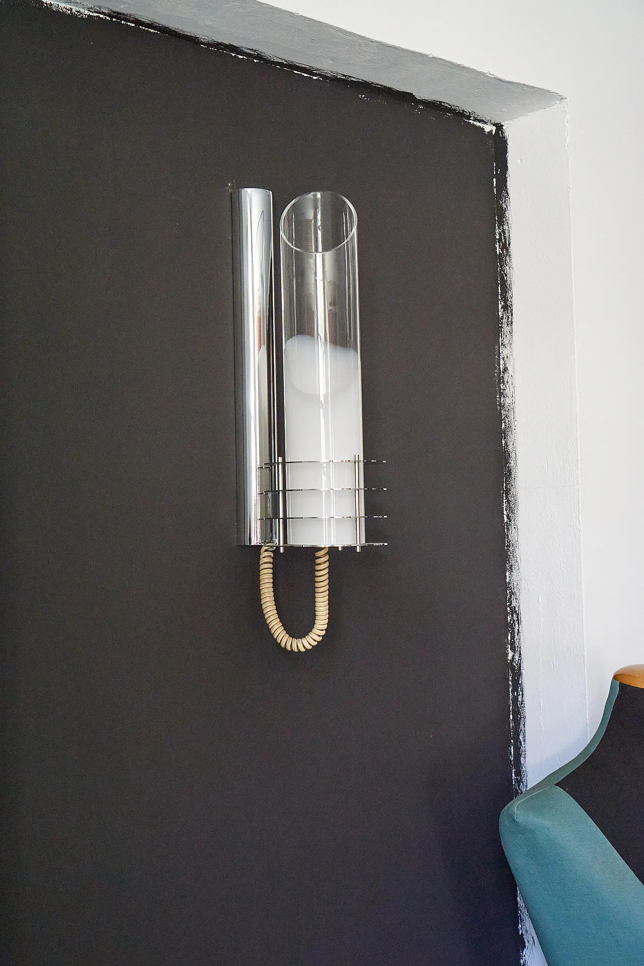 Metal and Murano glass wall lamp, 70s 1