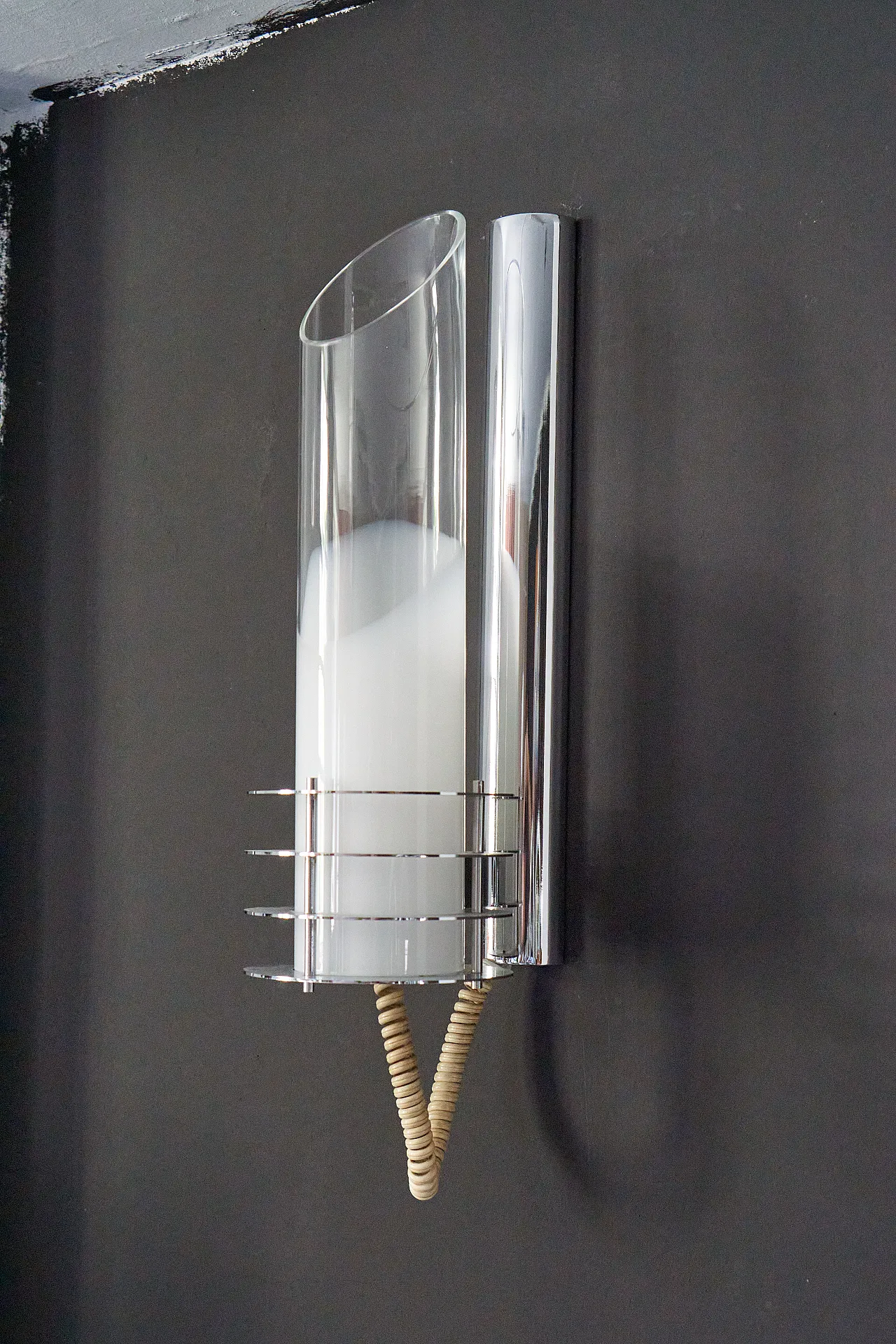 Metal and Murano glass wall lamp, 70s 3