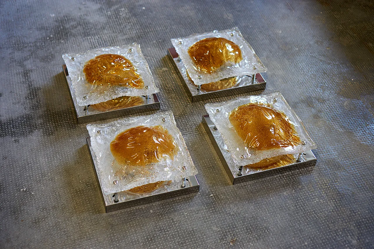 Murano glass wall lamps, 1970s 2