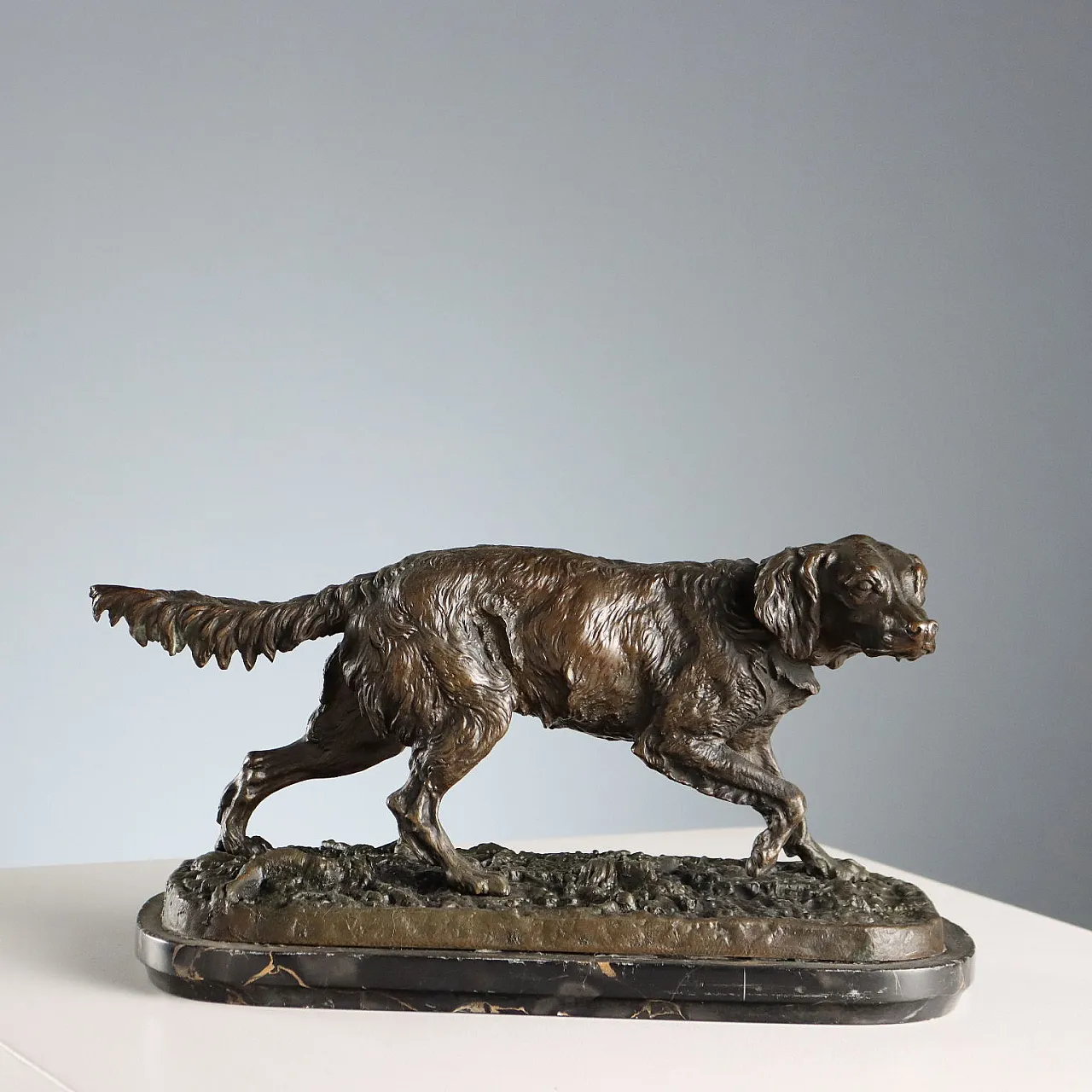 Hunting dog standing sculpture by Pierre Jules Mène, 20th century 1