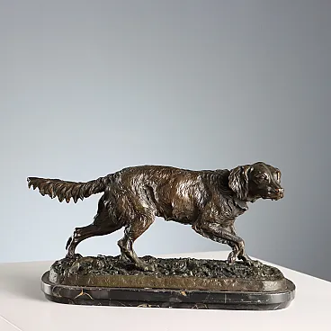 Hunting dog standing sculpture by Pierre Jules Mène, 20th century