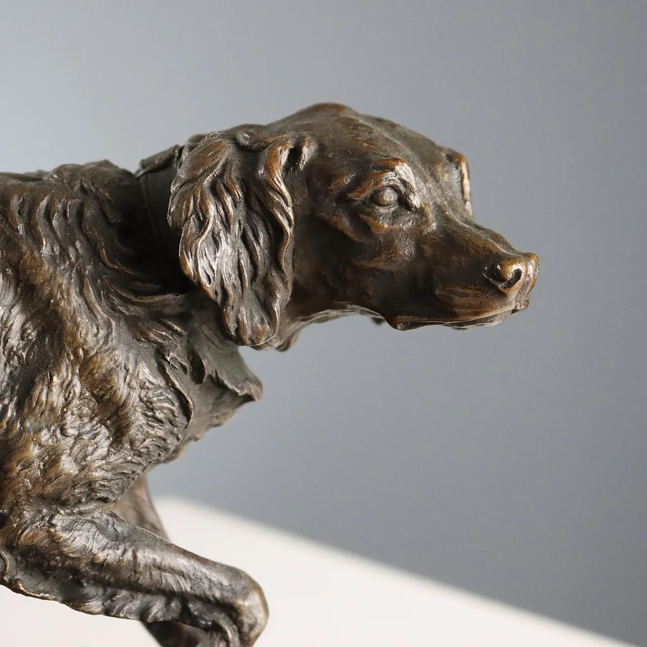 Hunting dog standing sculpture by Pierre Jules Mène, 20th century 3