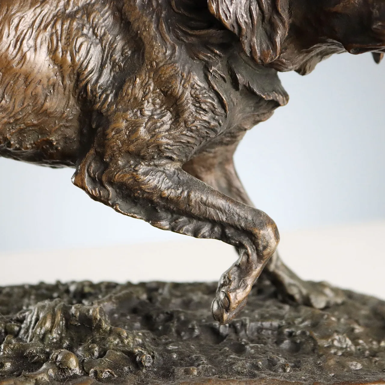 Hunting dog standing sculpture by Pierre Jules Mène, 20th century 4