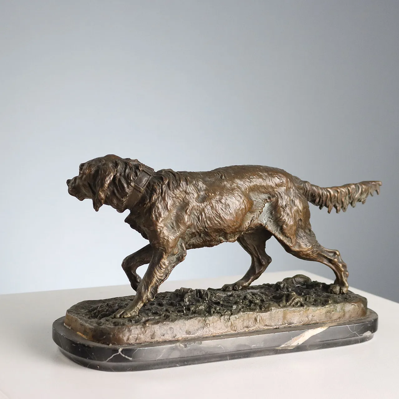 Hunting dog standing sculpture by Pierre Jules Mène, 20th century 7