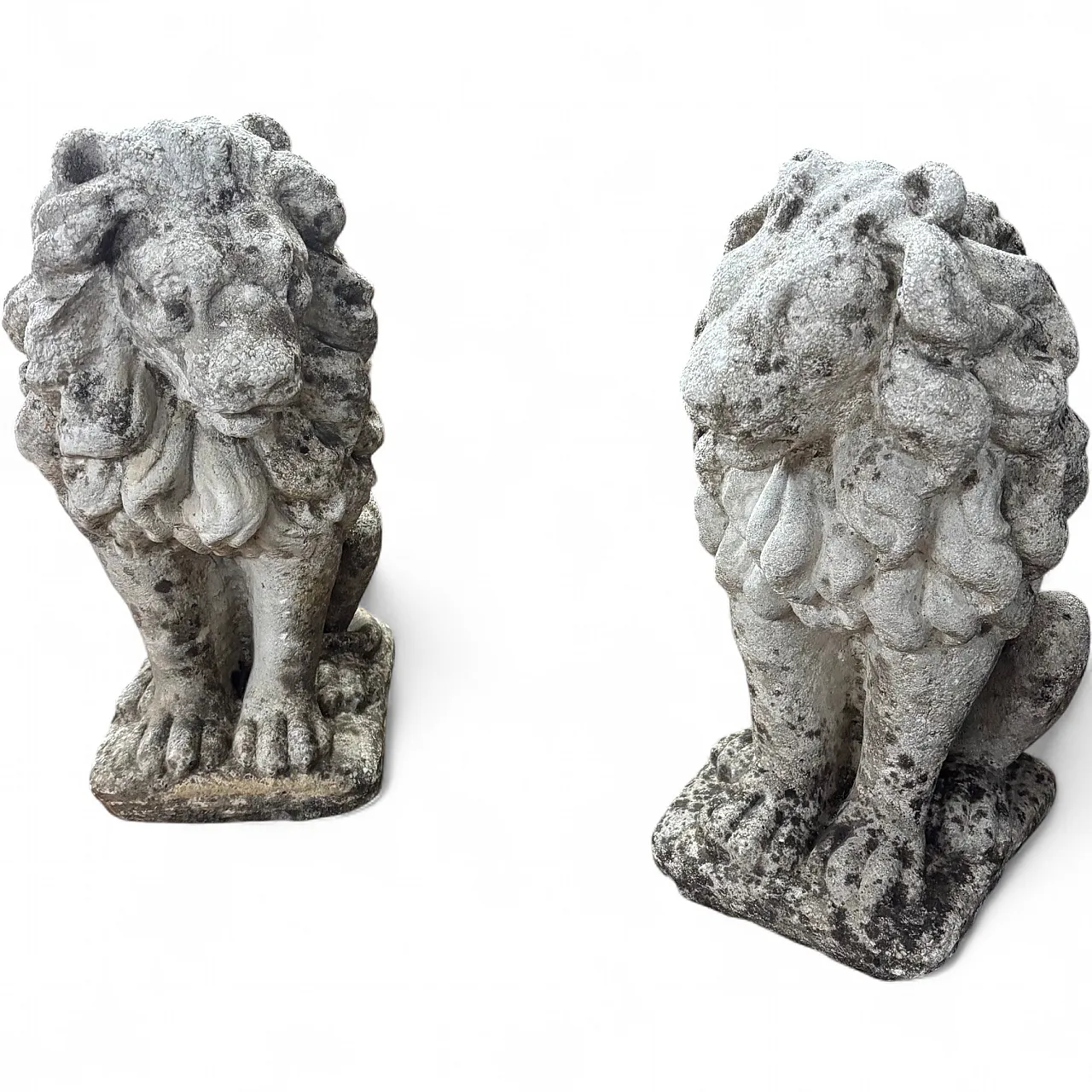 Pair concrete sculptures with lions, 1950s 14