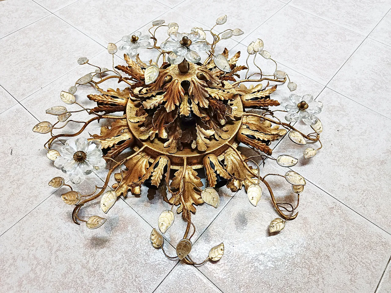 Banci Firenze Superclassic ceiling light with Murano flowers and petals 3