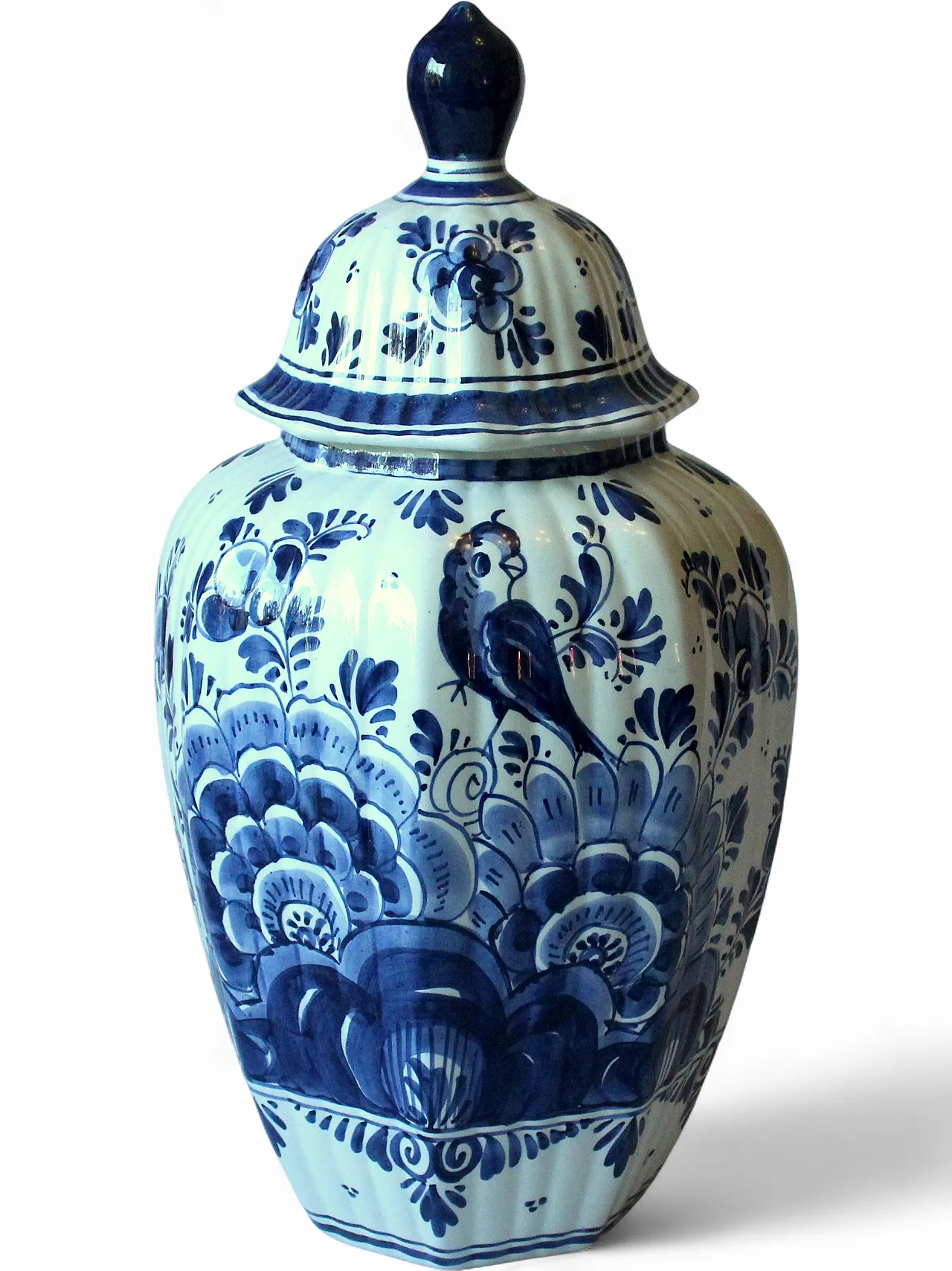Delft Porcelain Vase With Lid, Handpainted, 70s 7