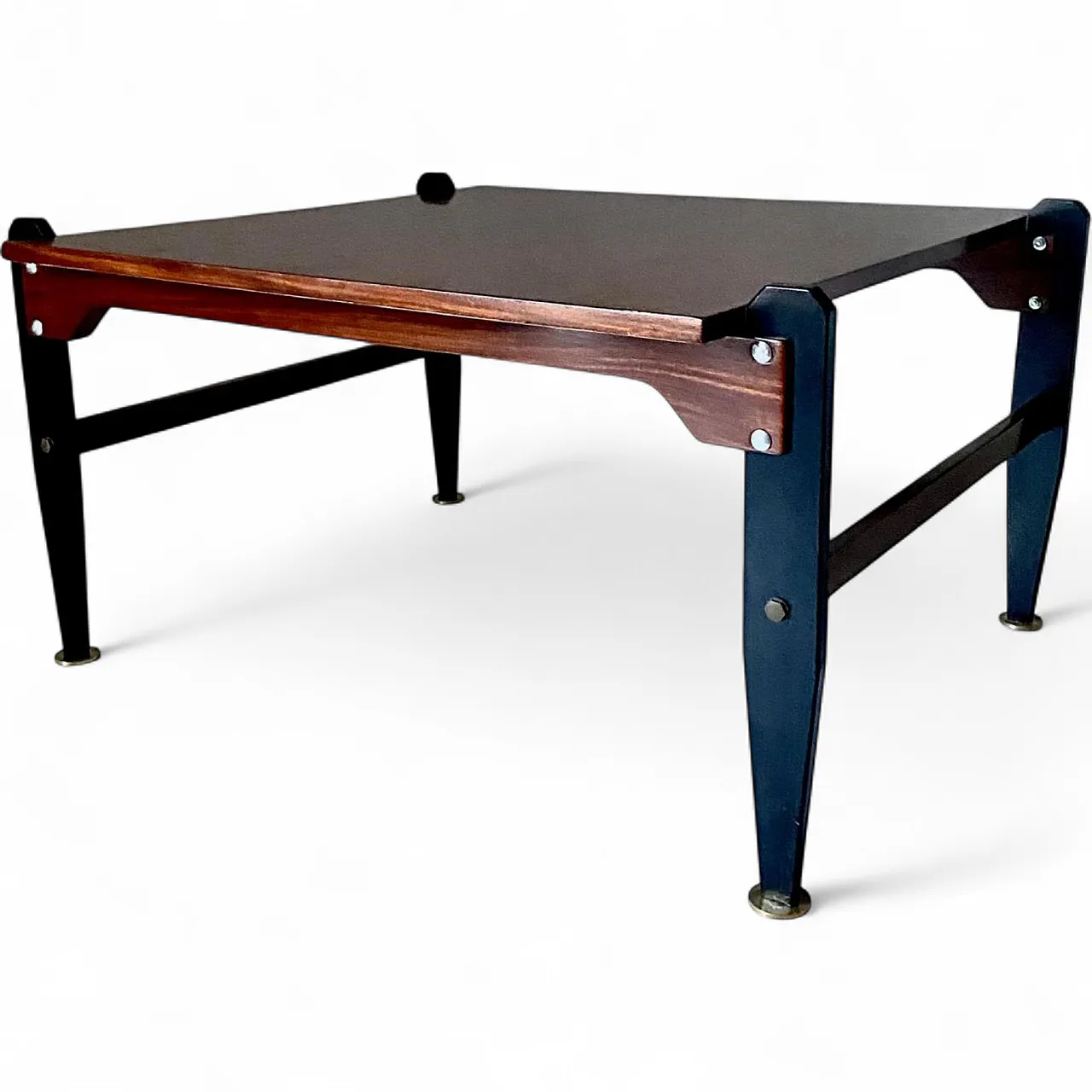 Tavolino in stile scandinavo con top in Mogano, anni '50 13