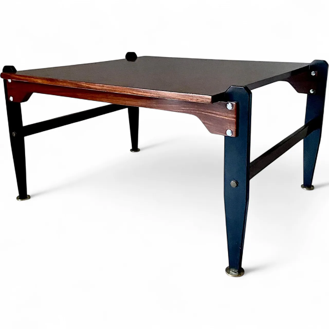 Tavolino in stile scandinavo con top in Mogano, anni '50 14