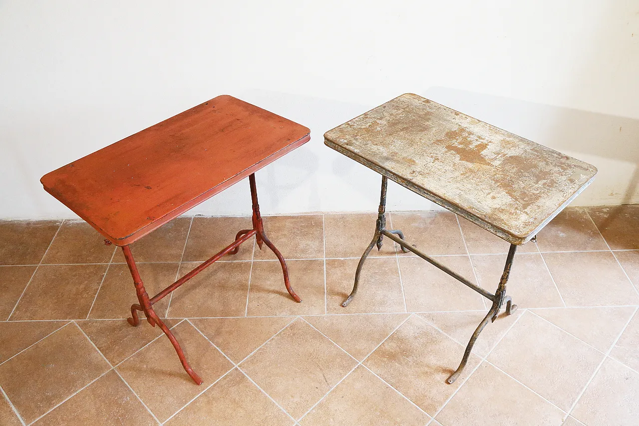 Coppia tavolini bistrot richiudibili ferro battuto, '800 14