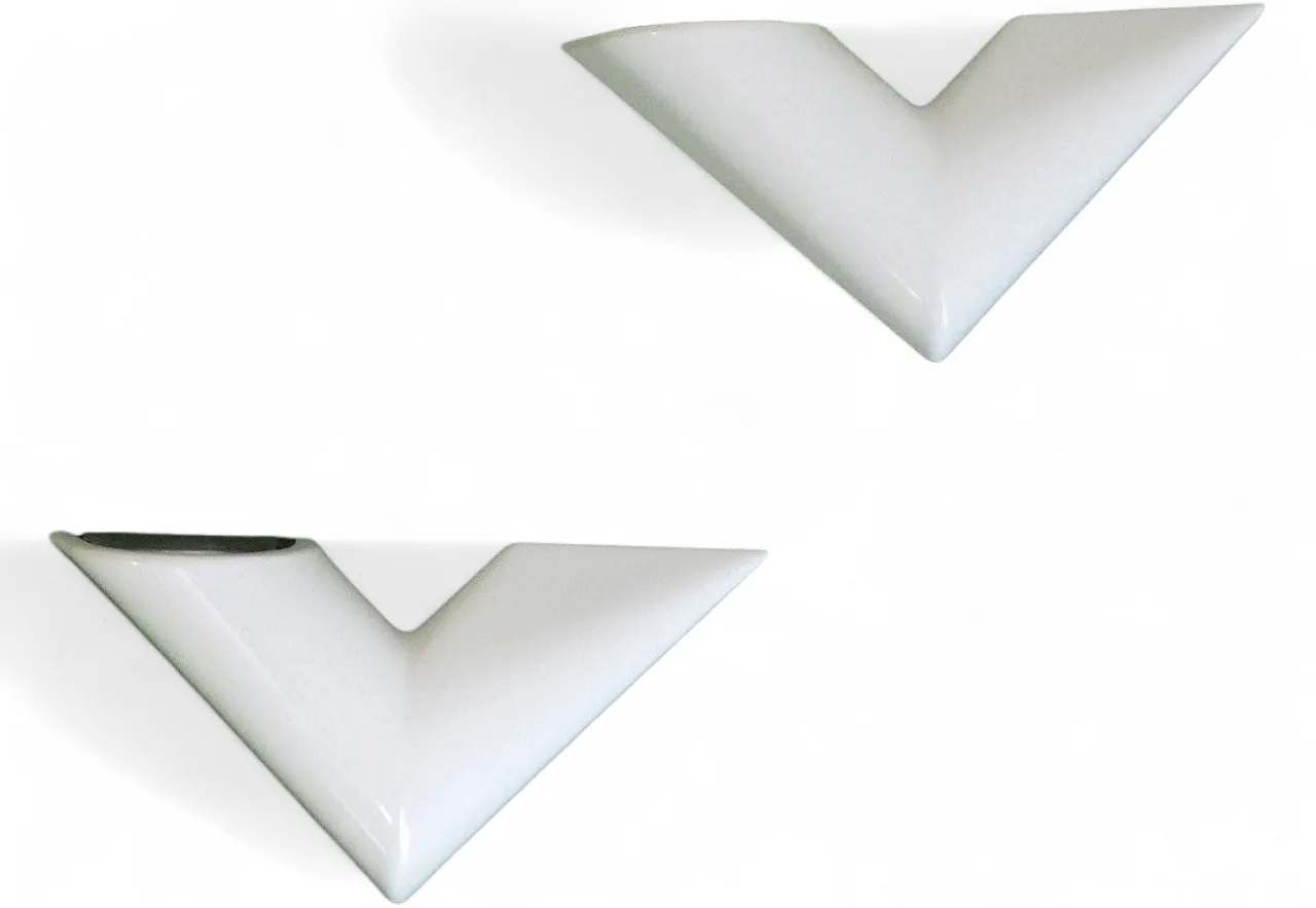 Pair of Polycarbonate wall lamps by Francesconi, 1980s 13