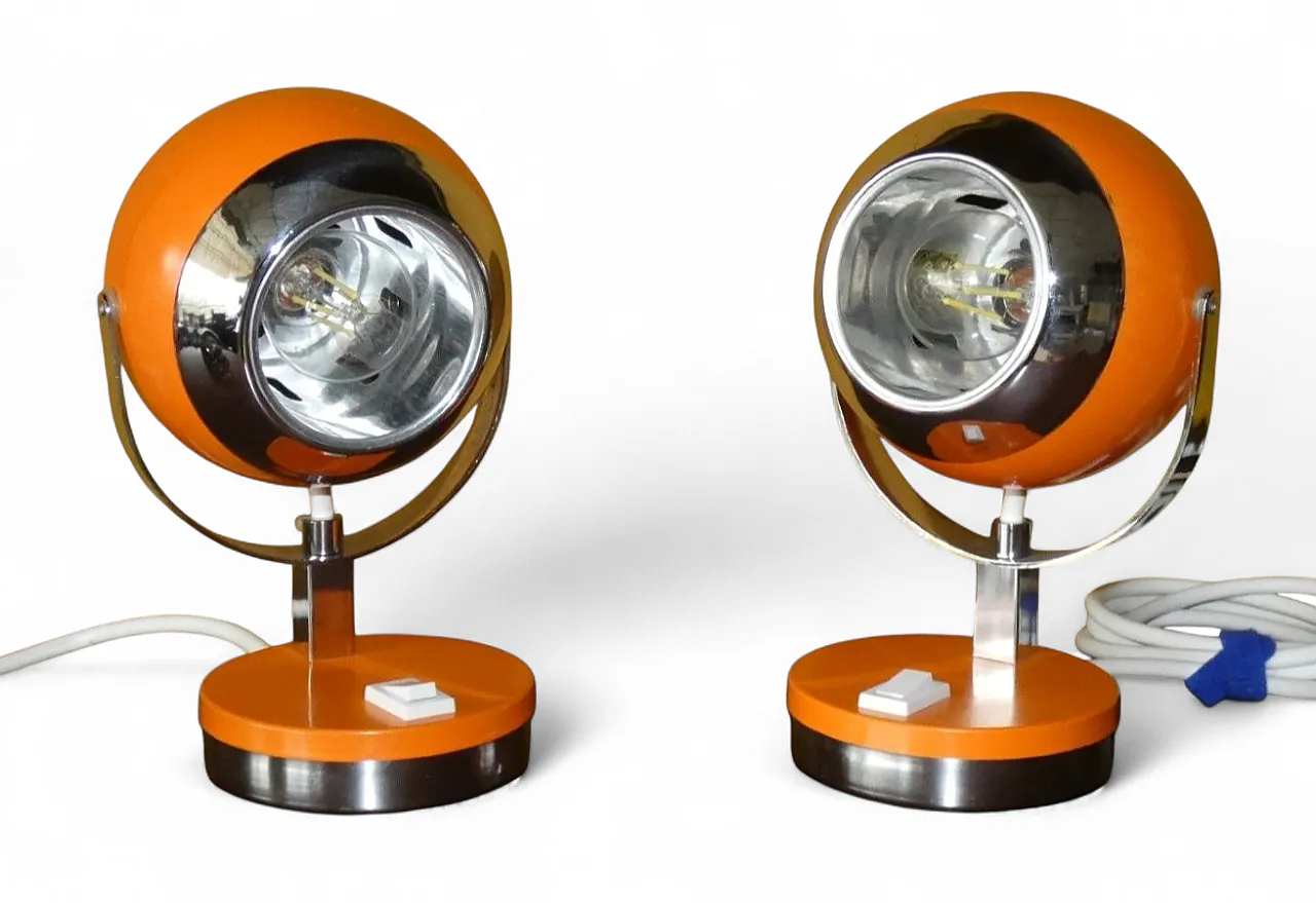 Pair of Eyeball Lamps by Goffredo Reggiani for Reggiani, 1970s 13