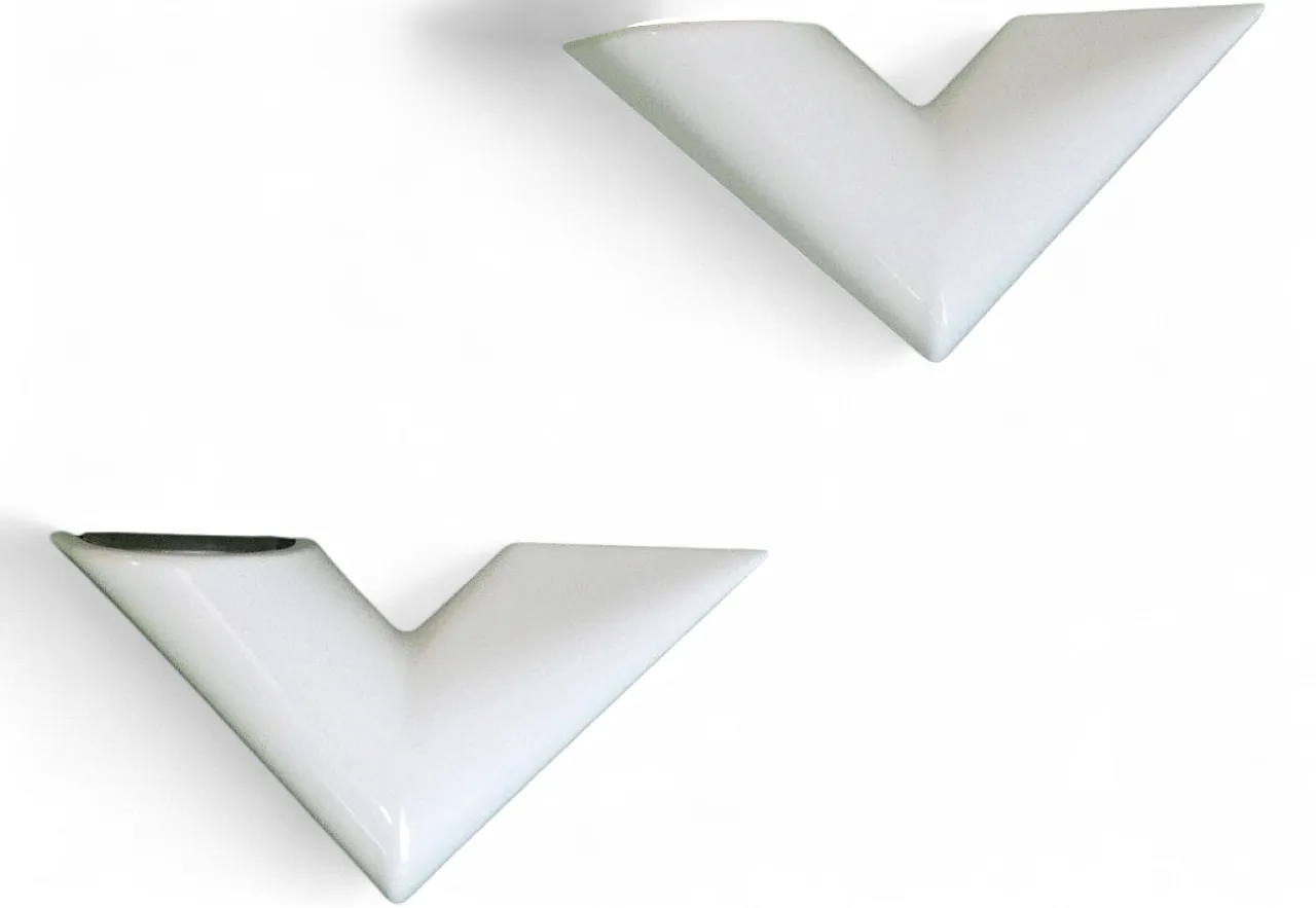 Pair of Polycarbonate wall lamps by Francesconi, 1980s 14