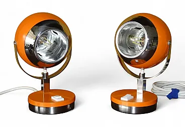 Coppia di lampade Eyeball di Goffredo Reggiani per Reggiani, anni '70