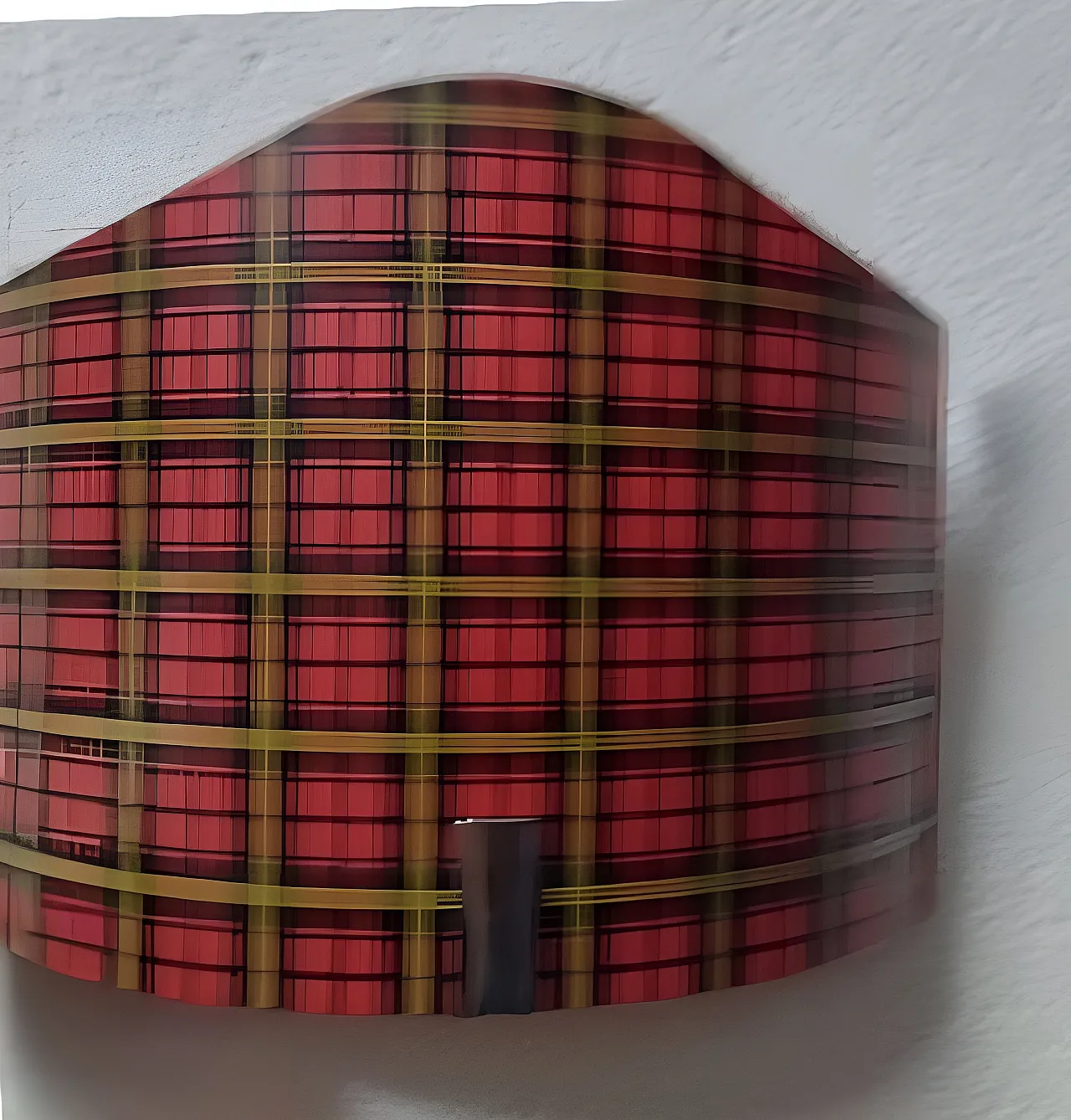 Applique da parete rossa e nera in vetro 1