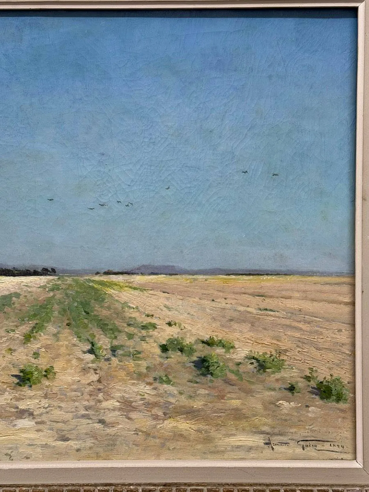 Sunny Field in Champagne - Armand Guéry, Oil on Canvas, 19th Century 3