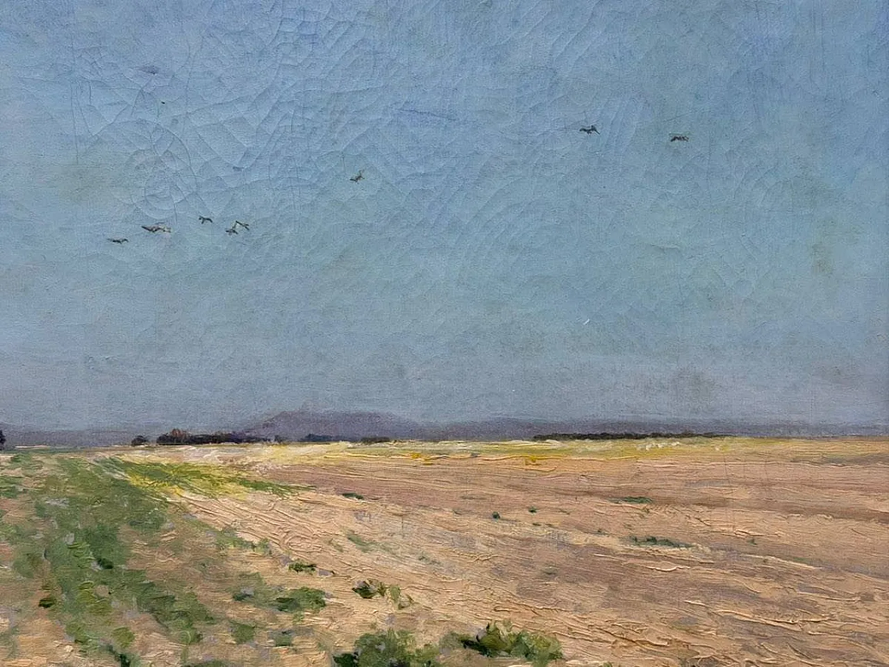 Sunny Field in Champagne - Armand Guéry, Oil on Canvas, 19th Century 6