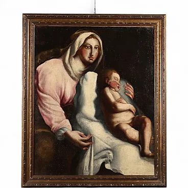 Madonna con Bambino Addormentato, olio su tela, '700