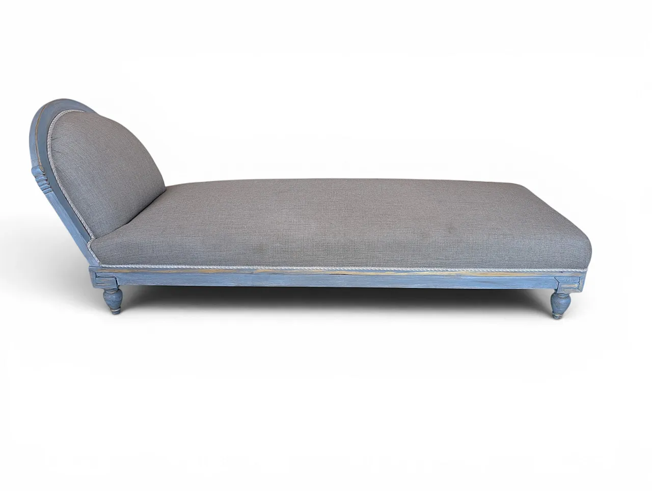 Chaise longue entirely restored and decorated by hand, 70s 1