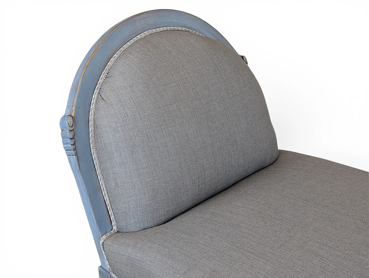 Chaise longue entirely restored and decorated by hand, 70s 2