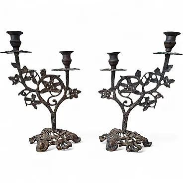Art Noveaux style pair of candelabra, mid-20th century