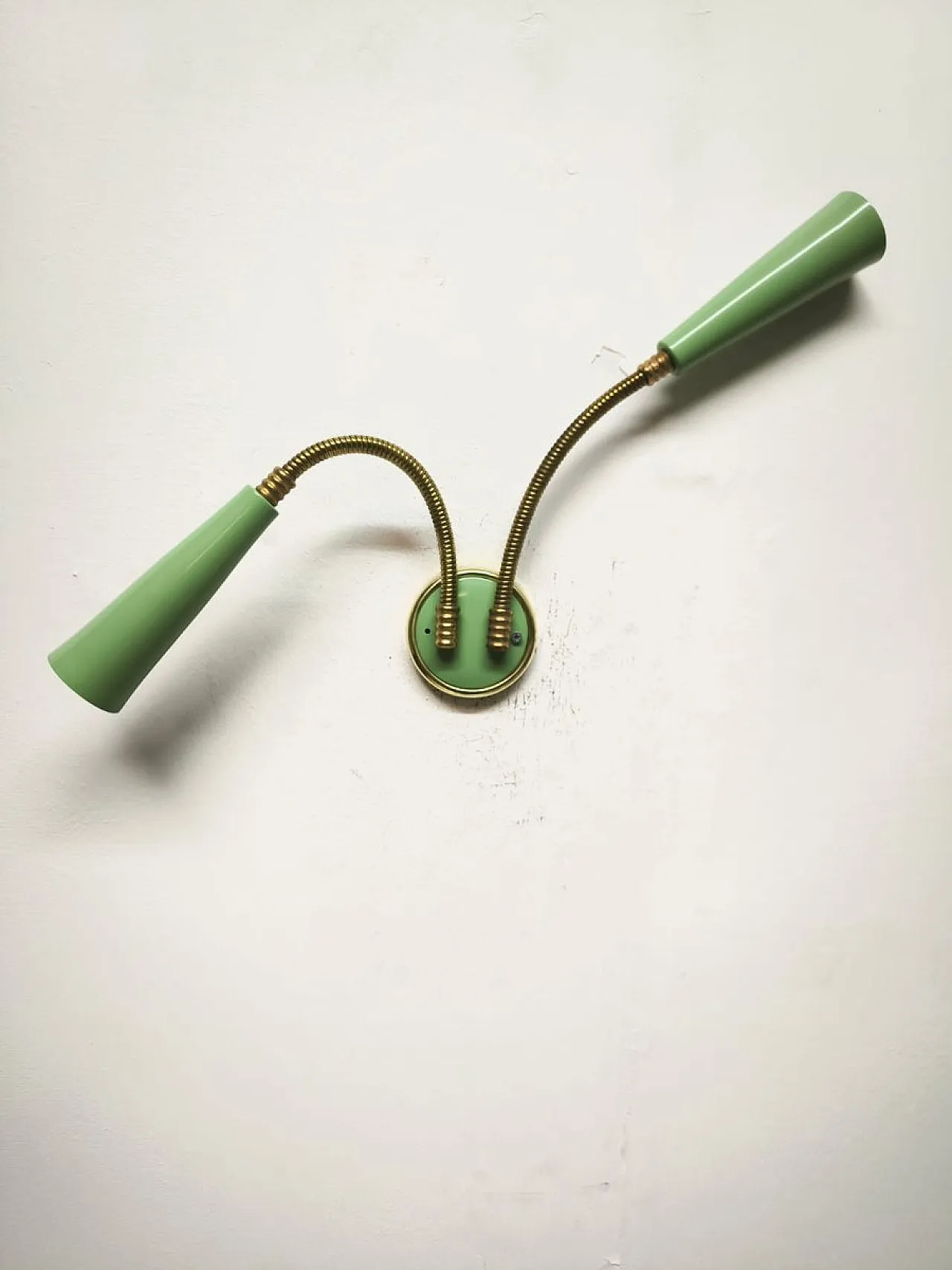 Lampada da parete a due luci Sputnik con bracci regolabili, 1960 5