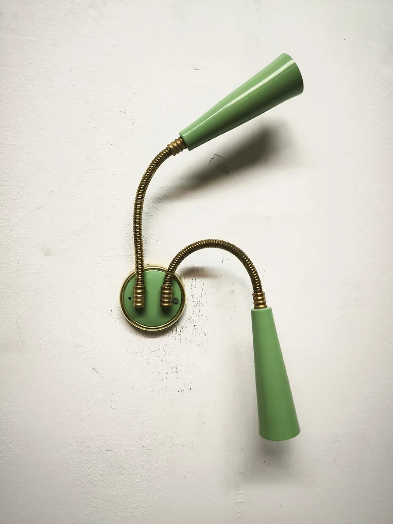 Lampada da parete a due luci Sputnik con bracci regolabili, 1960 8
