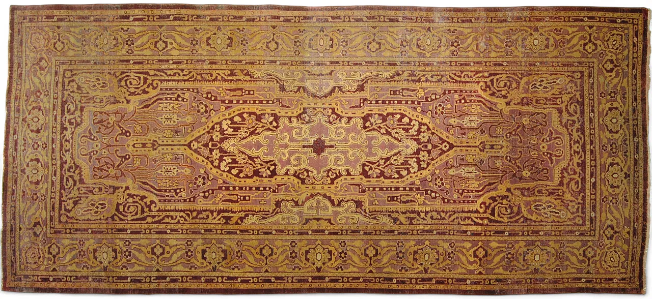 Tappeto orientale antico nei toni del rosso e ocra, '800 4