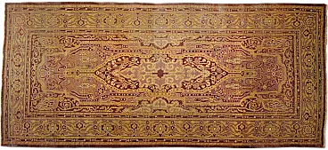 Tappeto orientale antico nei toni del rosso e ocra, '800