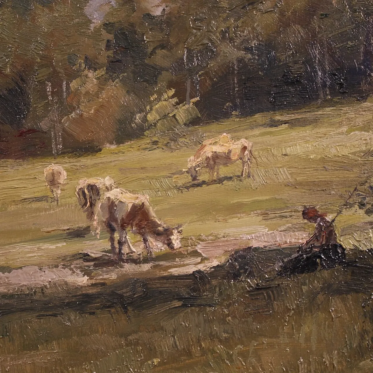 Italian landscape painting signed Giuseppe Gheduzzi from the 20th century 13